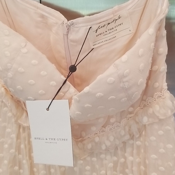 💕SPELL GYPSY X FREE PEOPLE💕 Mira Bustier RaRa Dress Ivory Small S NWT - Picture 11 of 14